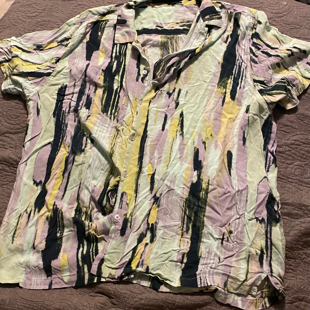 Mens multicolored no boundaries button up
